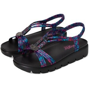 Alegria Women's Sandals - Black with Multicolor Straps